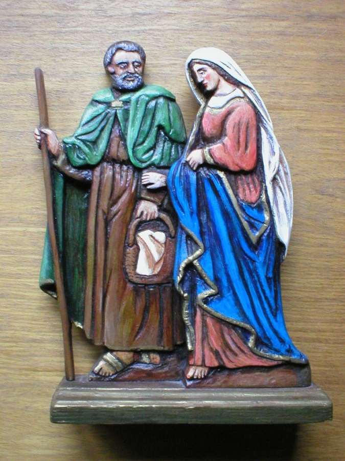 Szent József és Mária egy berneceberáti szobron