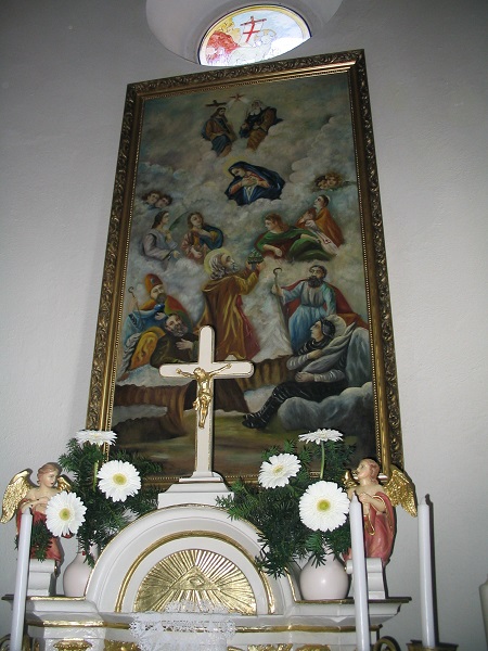 A templomplom Minedenszentek-oltárképén Csáky Károly felvételén