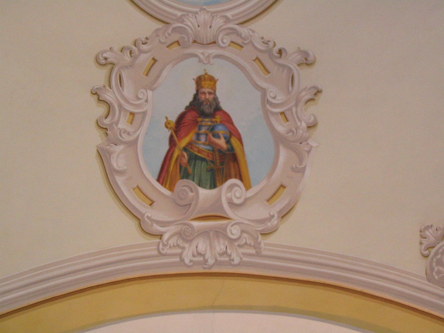 Szt István freskója Ipolyvarbón - Csáky Károly felvételén