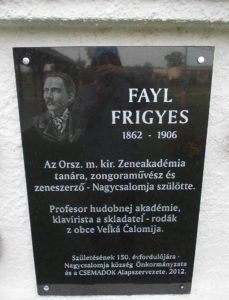 Fayl Frigyes emléktáblája (Fotó Csáky Károly)