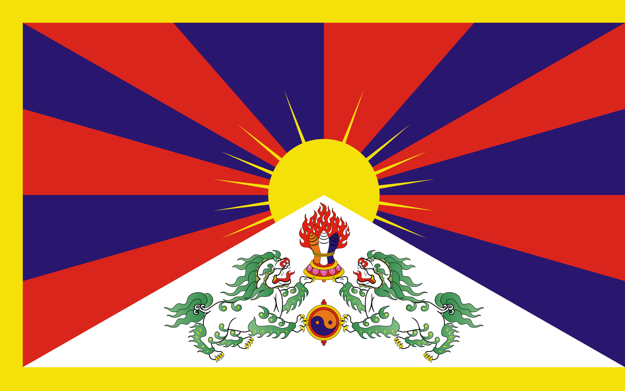 Az egykori önálló Tibet zászlaja.