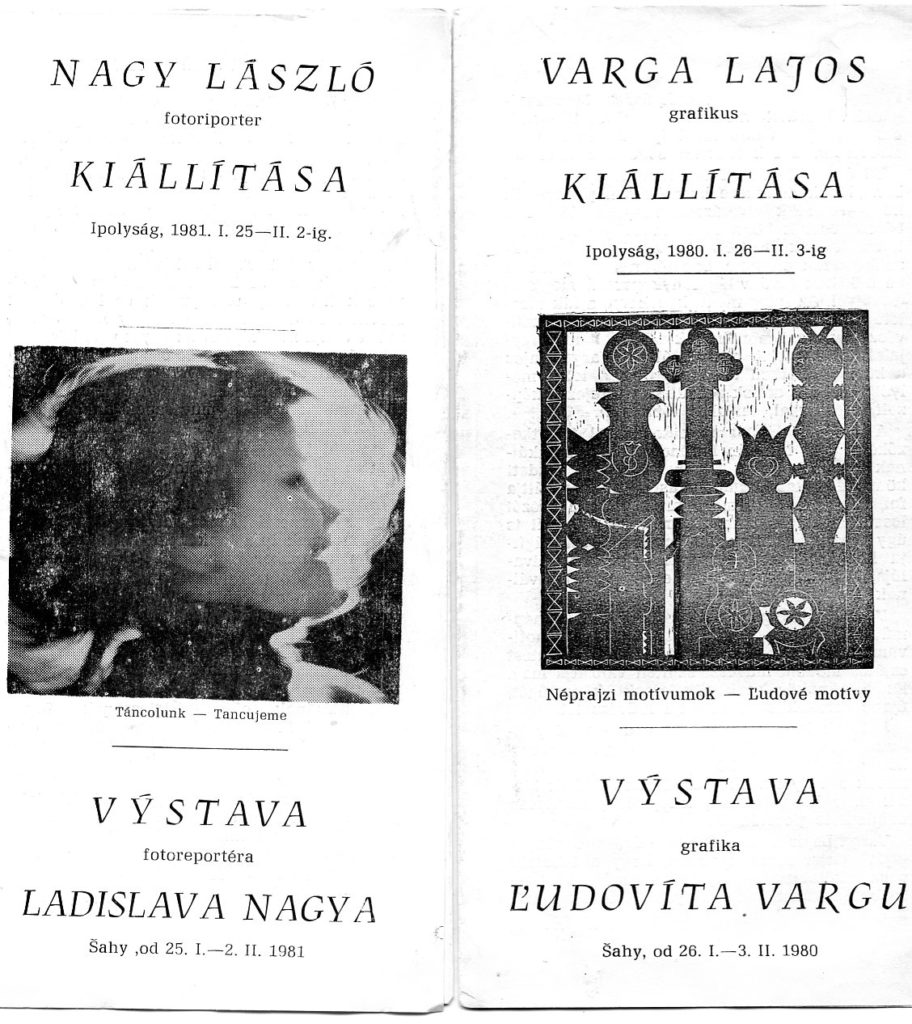 A kiállítások katalógusai (Csáky Károly repr.)
