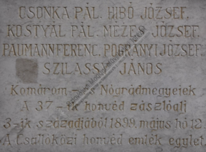 Az emlékmű felirata (Fotó: csemadok.sk)