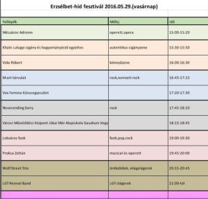 vasárnapi program
